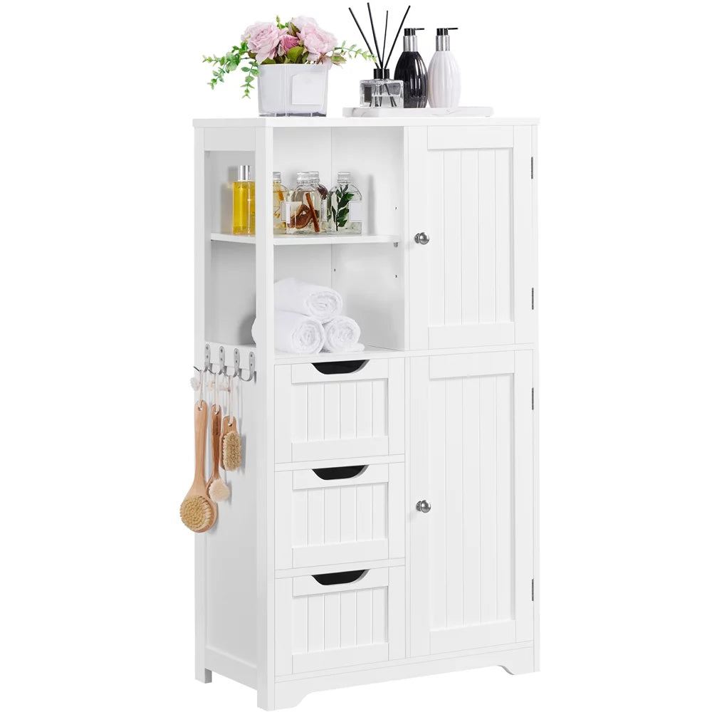 White 3 Drawer Wooden Bathroom Storage Cabinet M967968