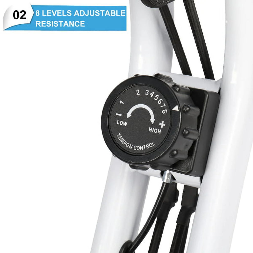 Foldable Indoor Exercise Bike 300LB Capacity 8-Level Magnetic Resistance B721