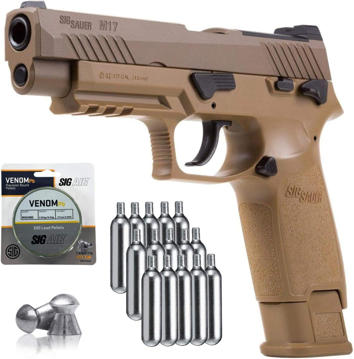 CO2 Air Pistol with 12 Gram CO2 and 500 Lead Pellets L94034