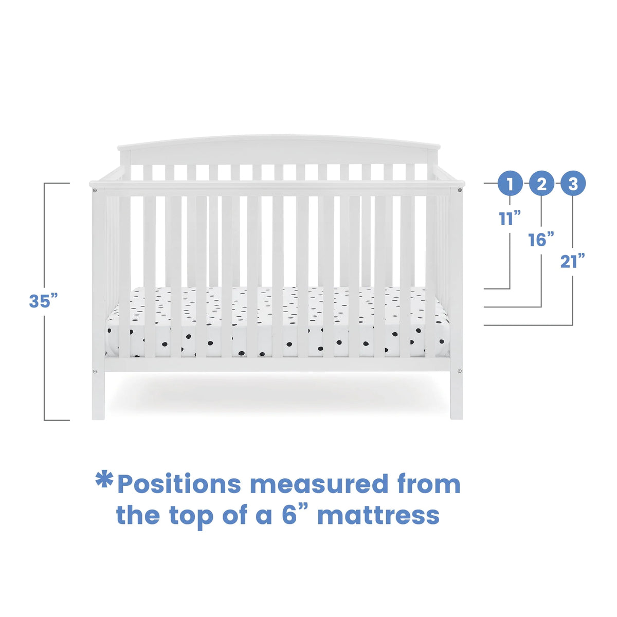 6-in-1 Convertible Baby Crib L298695