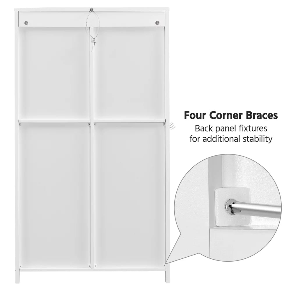 White 3 Drawer Wooden Bathroom Storage Cabinet M967968