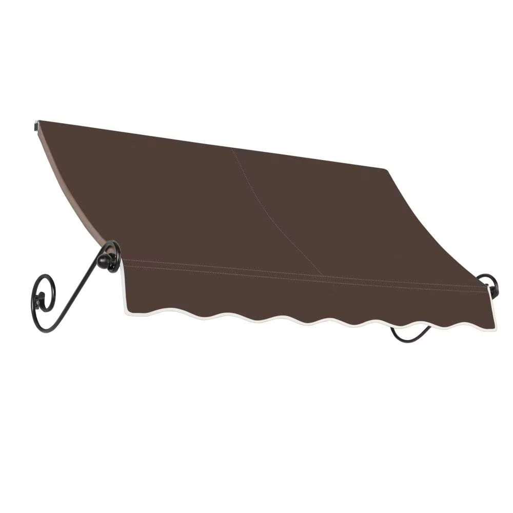 10.375 ft Fixed Awning Acrylic Fabric, Brown Z83331