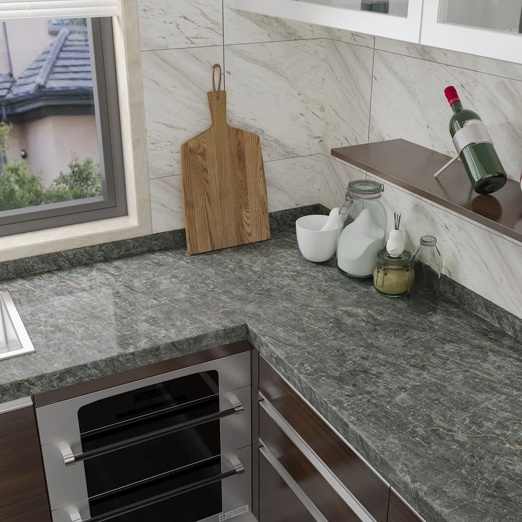 24"x354" Grey Marble Peel and Stick Wallpaper F931