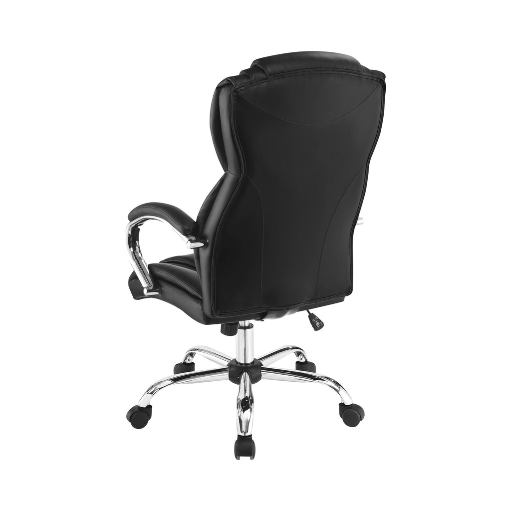 Black Upholstered Office Chair with Casters K2803