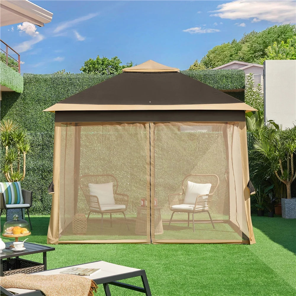 11x11 FT Pop-Up Gazebo with 4 Mesh Sidewalls K5340