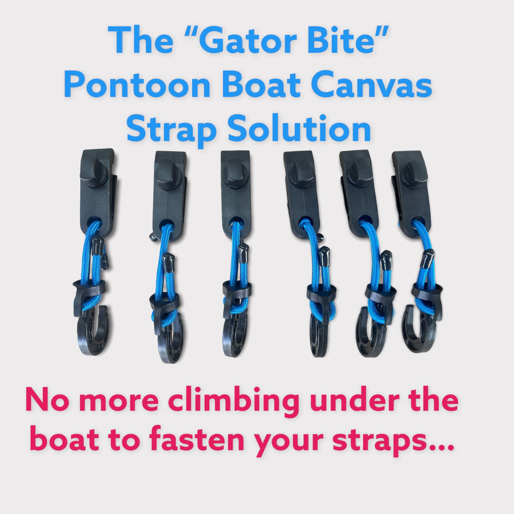 12'-18' Pontoon Boat Canvas Solution with 6 Rise Combo Pack with 12 Gator Bite Canvas Strap Solutions Z909