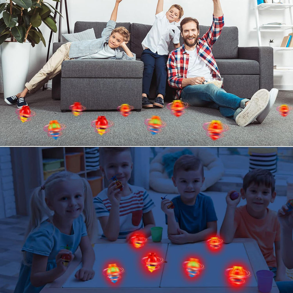 20 Pack UFO Spinning Tops with LED Light Up Flashing Toys Z460566
