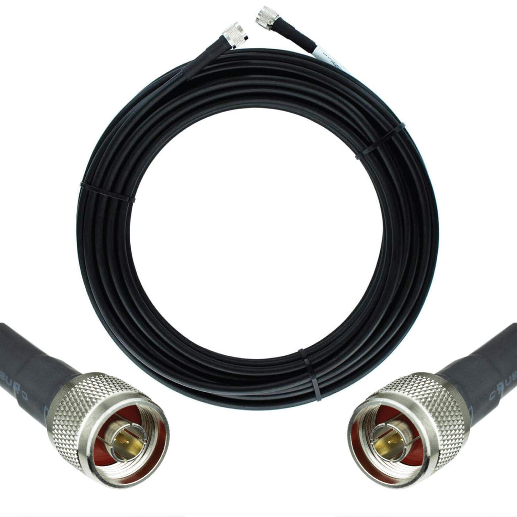Heavy Duty Ultra Low Loss 50ohm Coaxial Cable 100ft Black N Male to N Male L92425