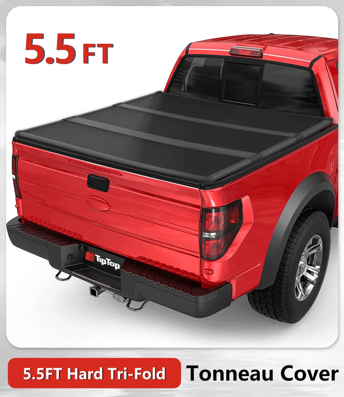 Tri-Fold Hard Tonneau Cover Truck Bed FRP On Top 5.5ft Bed C30174