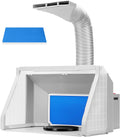 Gray Portable Airbrush Paint Spray Booth Kit with LED Lights Turn Table and Filter Hose O6767
