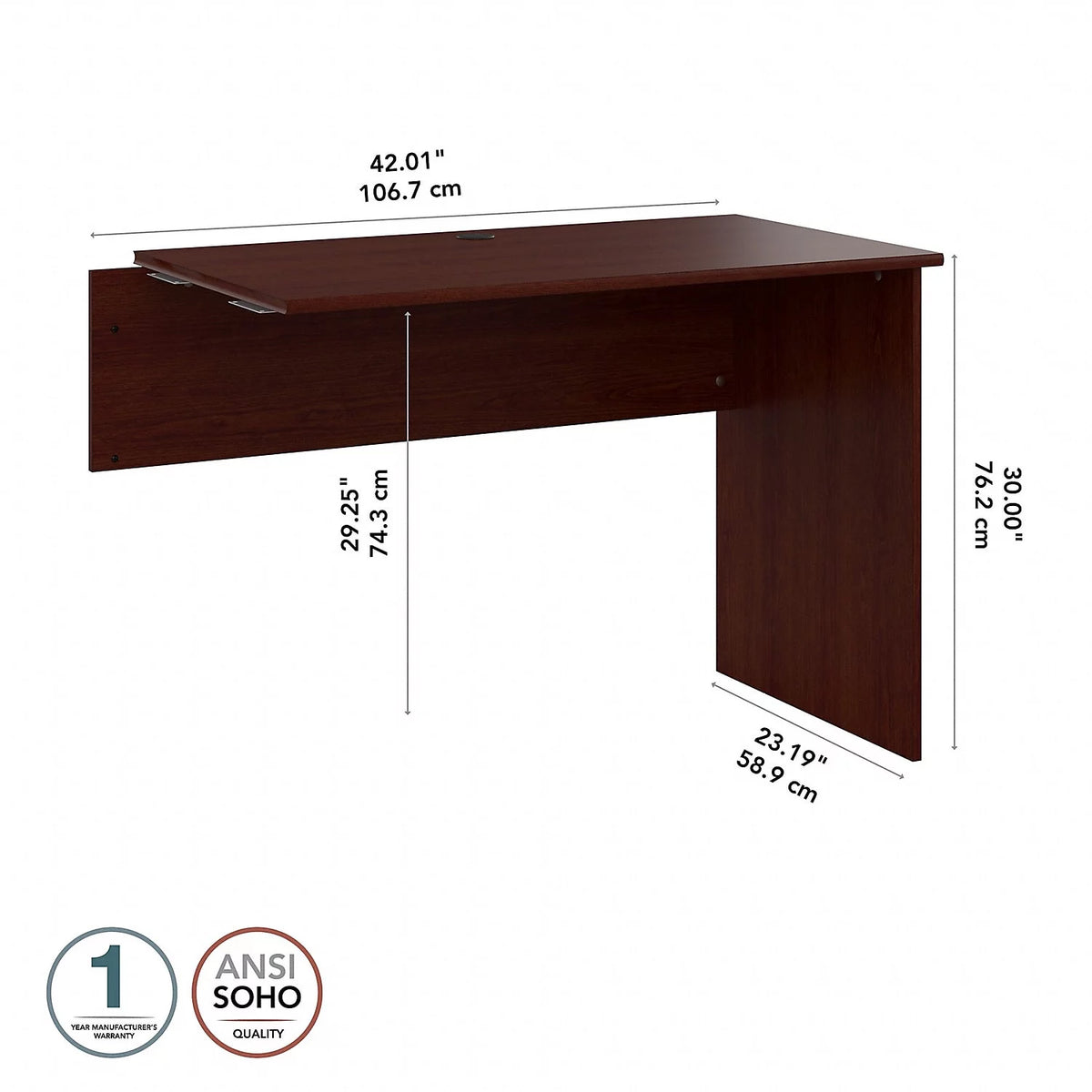 Engineered Wood Desk Return in Harvest Cherry B5272