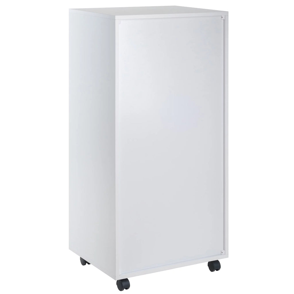 White 5 Drawer Rolling Wood Dresser E12318