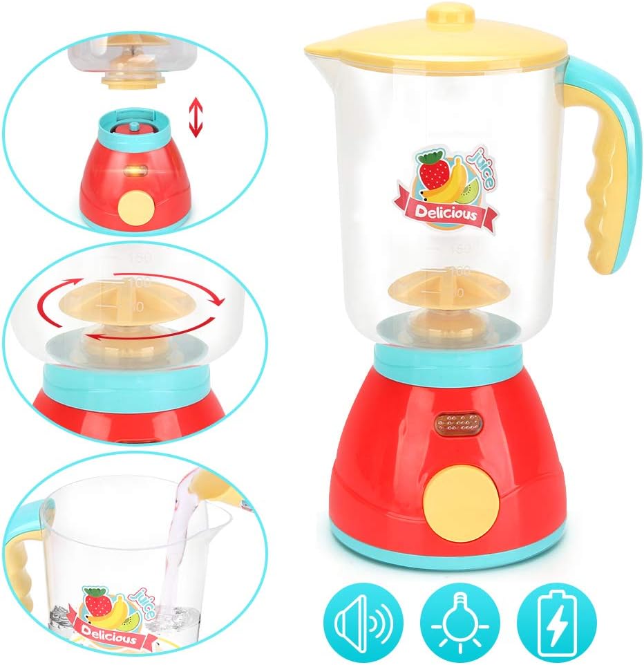 Kids Assorted Kitchen Appliance Toys, Pretend Kitchen Toy Set Includes Coffee Maker, Blender and Toaster, Cutting Play Food and Kitchen Utensils Accessories K660