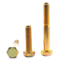3/4x22-10 x 7 1/2x22 Grade 5 Hex Cap Screw Medium Carbon Steel Yellow Zinc Plated W851408