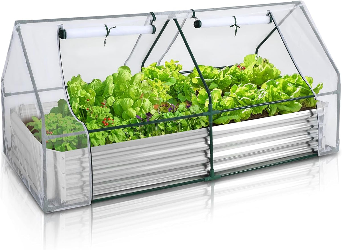 Galvanized Raised Garden Bed with Mesh Cover Greenhouse A978