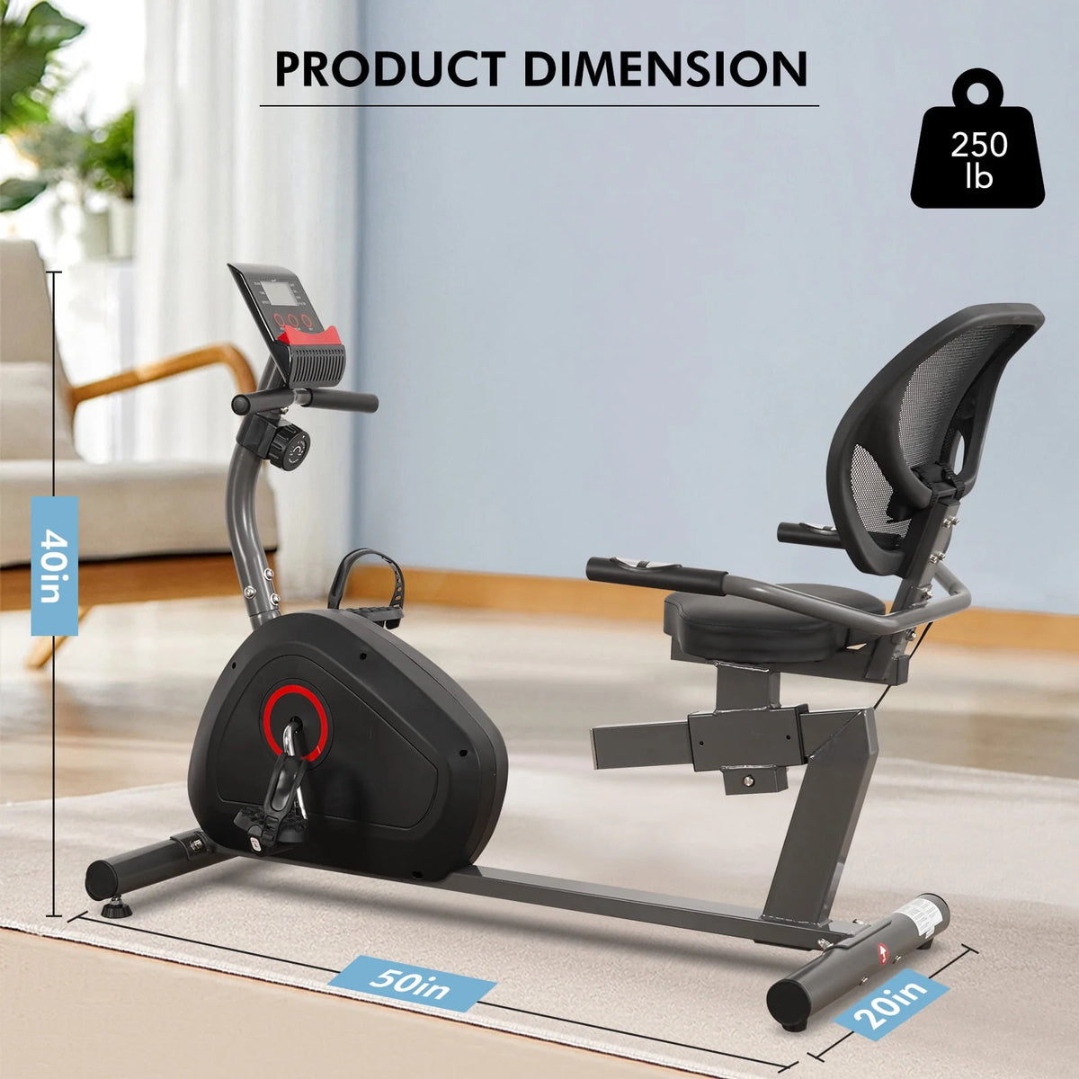 Recumbent Exercise Bike 8 Levels Quiet C428406