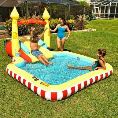 Inflatable Pool with Sprinkler Arch Over 5 ft Tall K414415