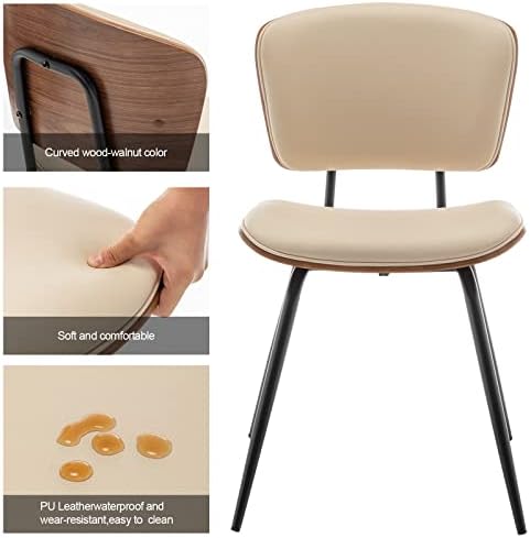 Beige Fabric Dining Chair Pack of 2 T703
