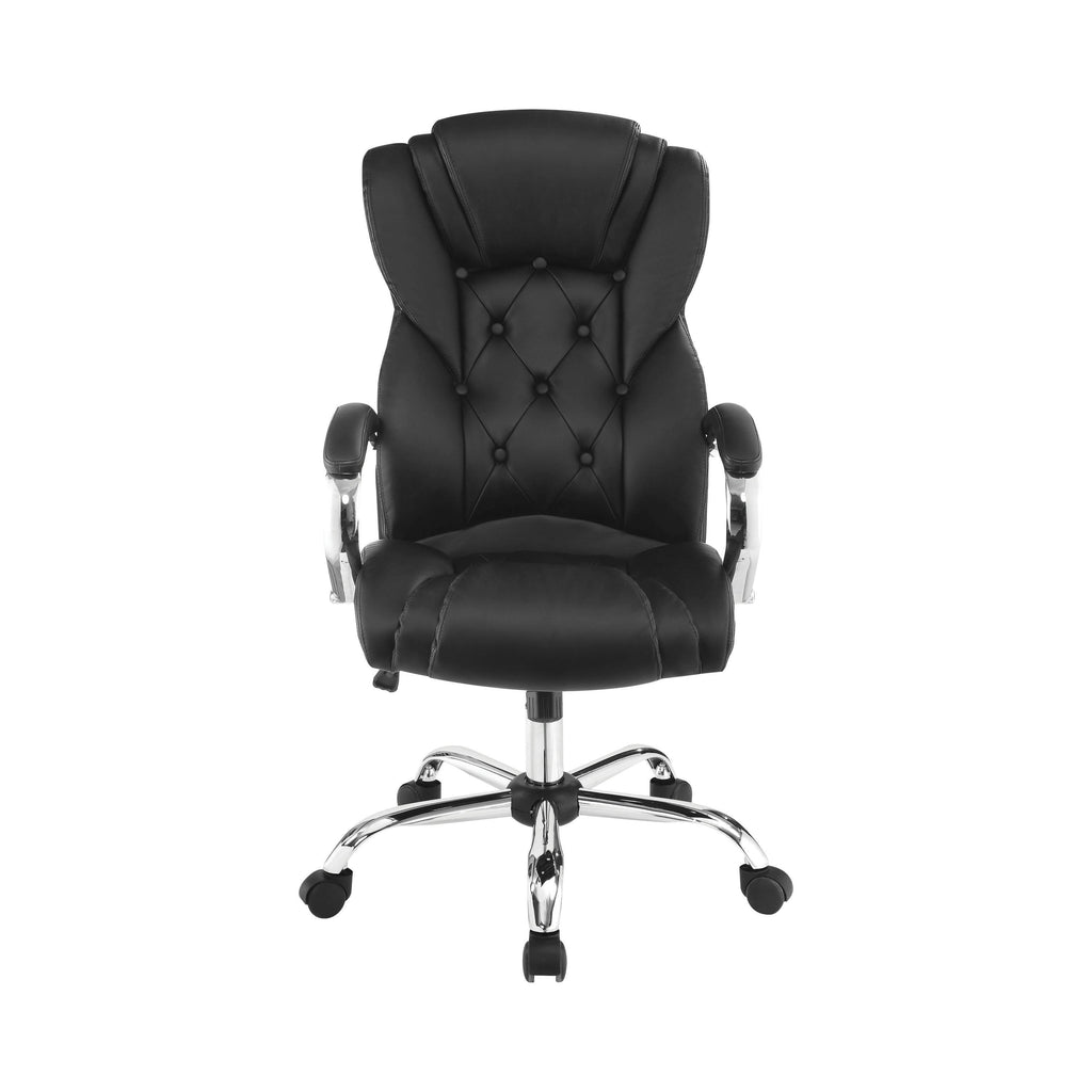 Black Upholstered Office Chair with Casters K2803
