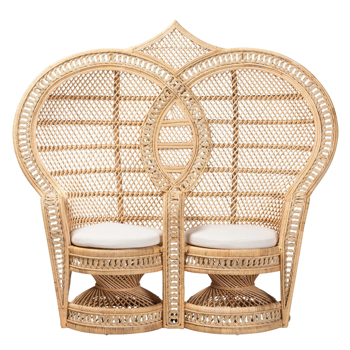 Natural Brown Rattan Two-Seater Chair V232