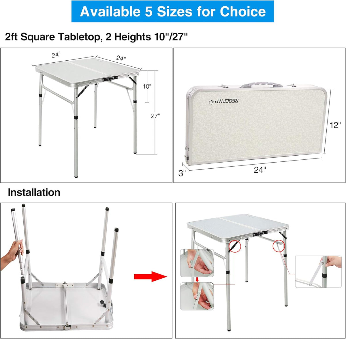 Folding Camping Table, 3ft Portable Aluminum Outdoor Table W820