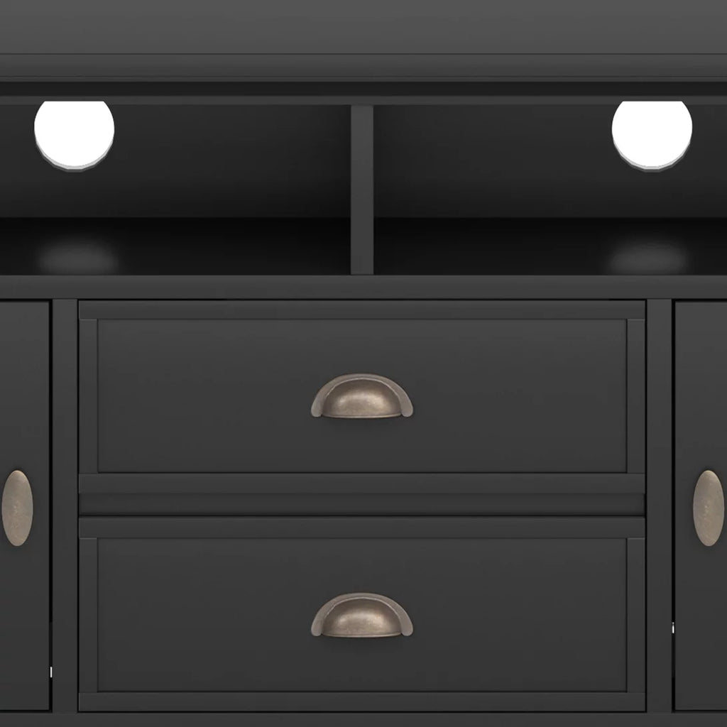 Black Wood 72 inch TV Media Stand R343997