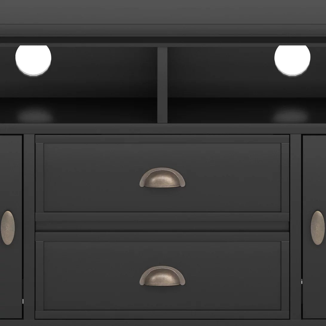 Black Wood 72 inch TV Media Stand R343997