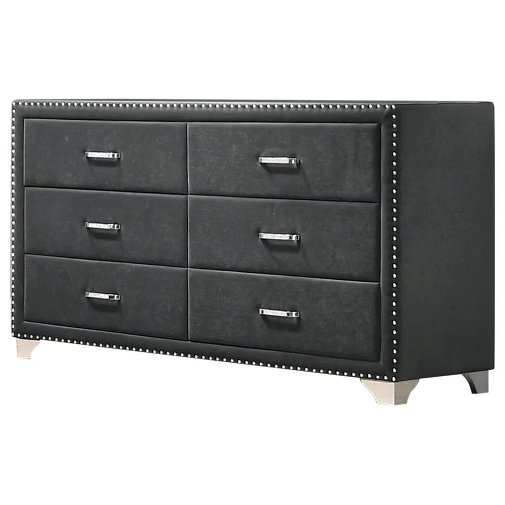 6-drawer Upholstered Dresser Grey J637404