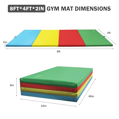 Folding Exercise Gym Workout Mat 4'x8'x2" P75040
