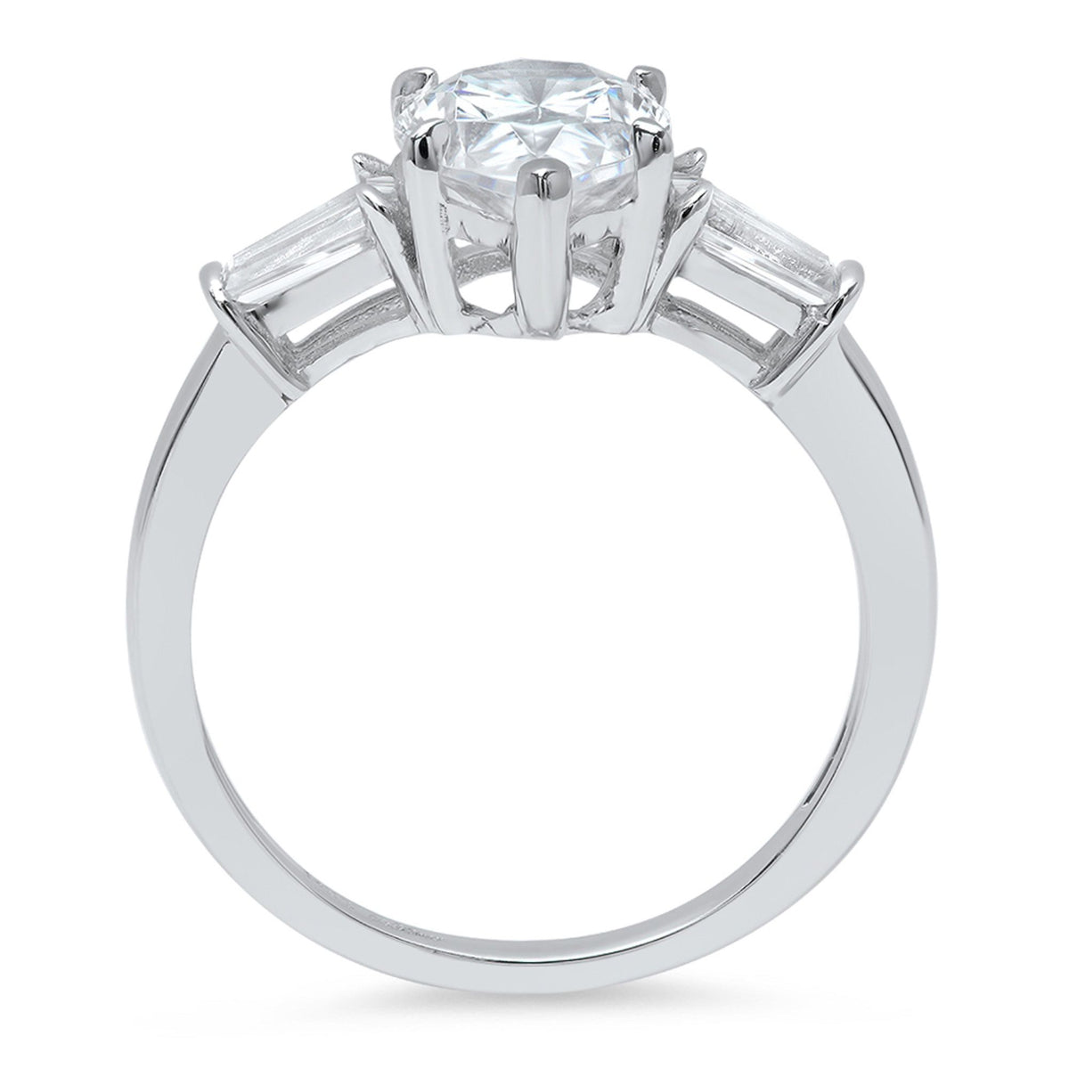18K White Gold Three-Stone Diamond Engagement Ring E434