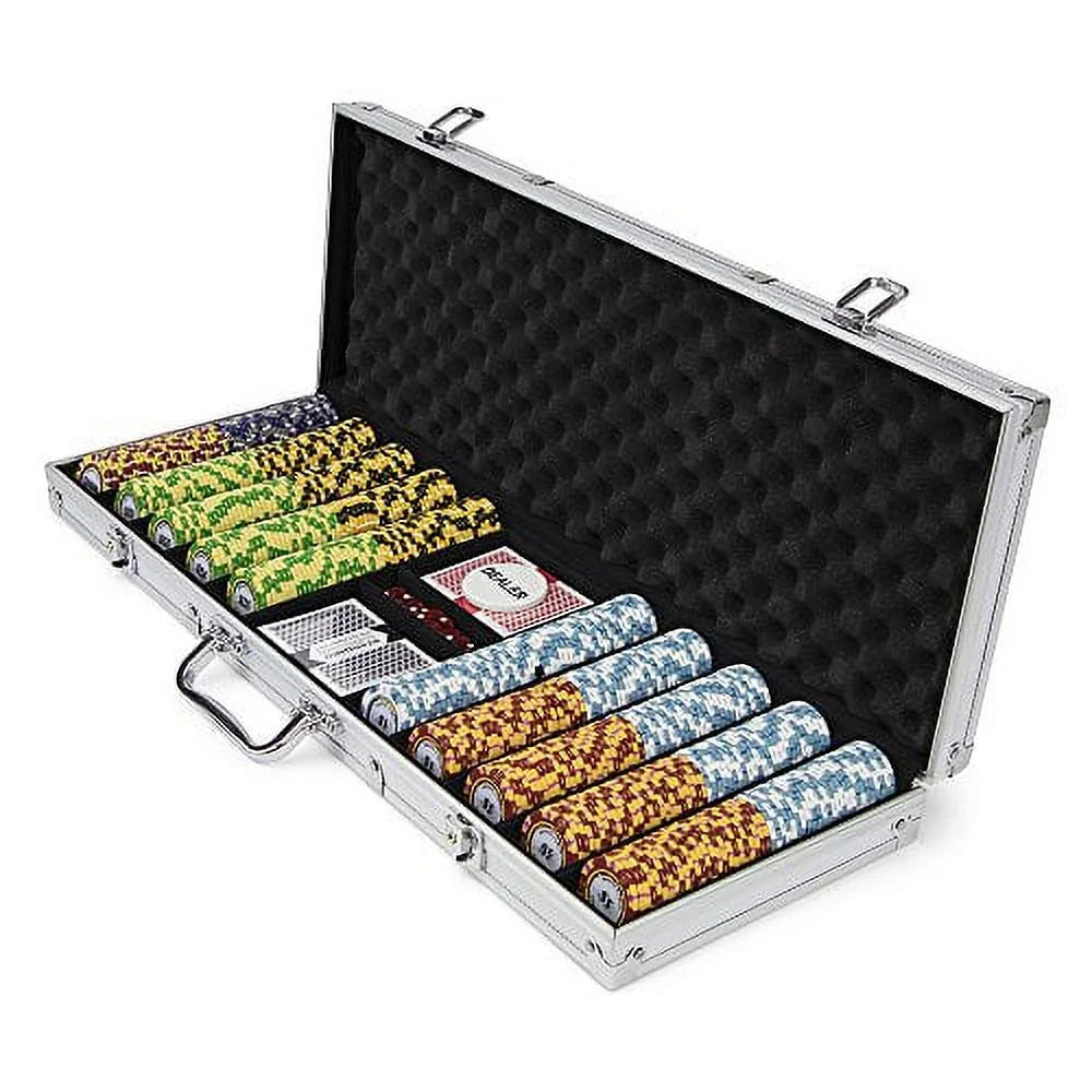 500ct. 14g Poker Chip Set in Aluminum Metal Carry Case M868047