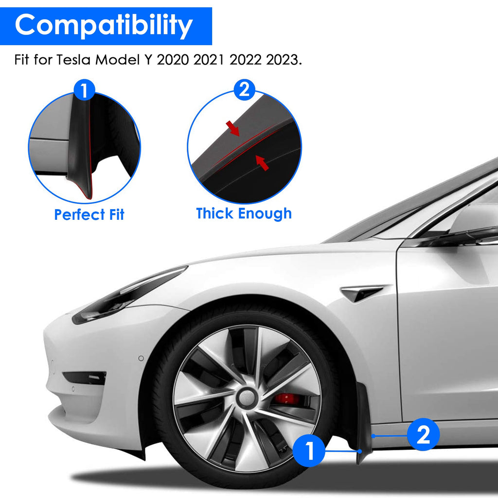 4PCS Drill-Free Splash Guards for Tesla Model Y 2020-2023 K783