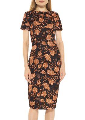 Black Midi Sheath Dress W591358