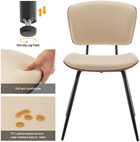 Beige Fabric Dining Chair Pack of 2 T703