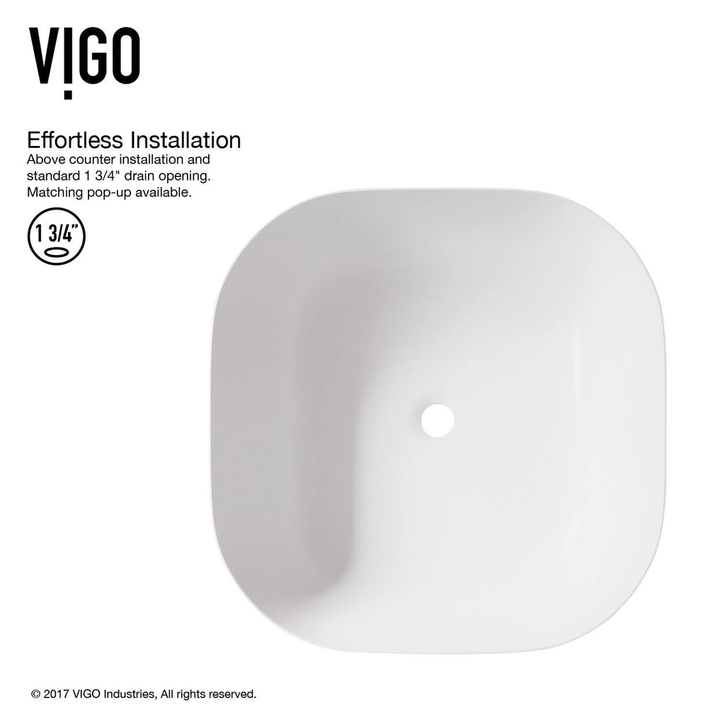 Matte Stone Vessel Bathroom Sink (White) A77997