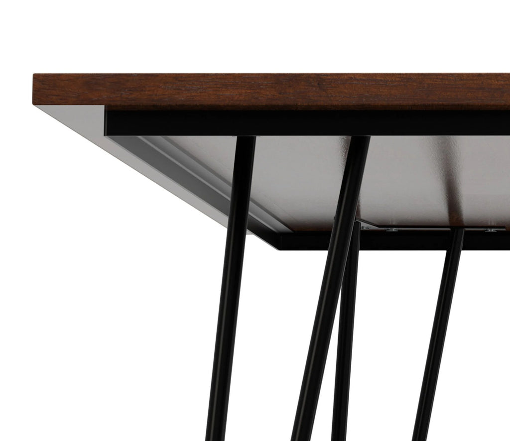 Solid Mango Wood and Metal 66 inch x 40 inch Rectangle Dining Table U406