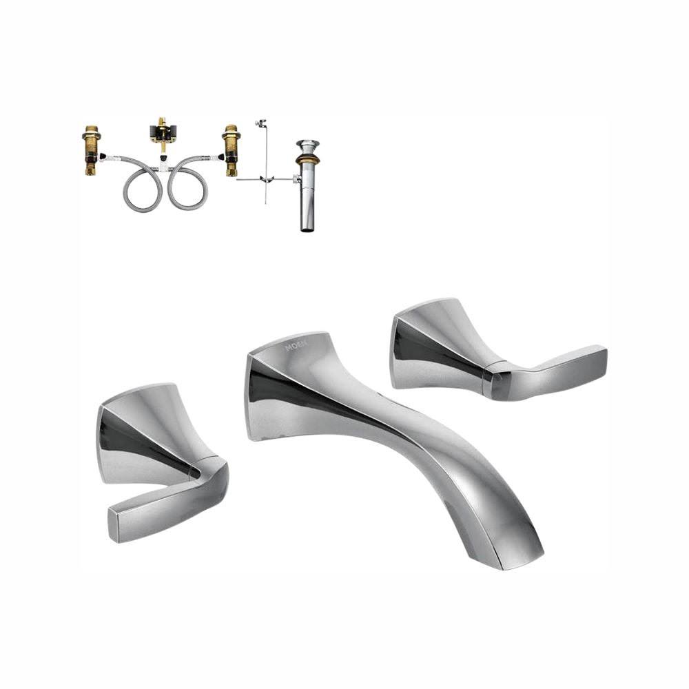 2-Handle Wall-Mount Bathroom Faucet in Chrome Q92680
