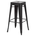 Black Metal Backless Counter Stool Set of 4 W9775