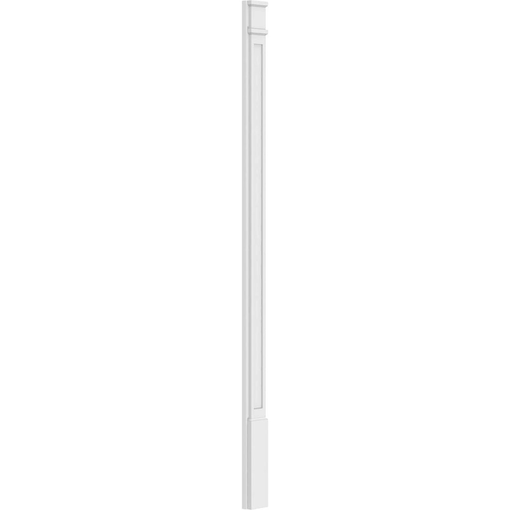 8x22W x 108x22H x 2x22P Flat Panel PVC Pilaster with Decorative Capital & Base (Pair) C6820