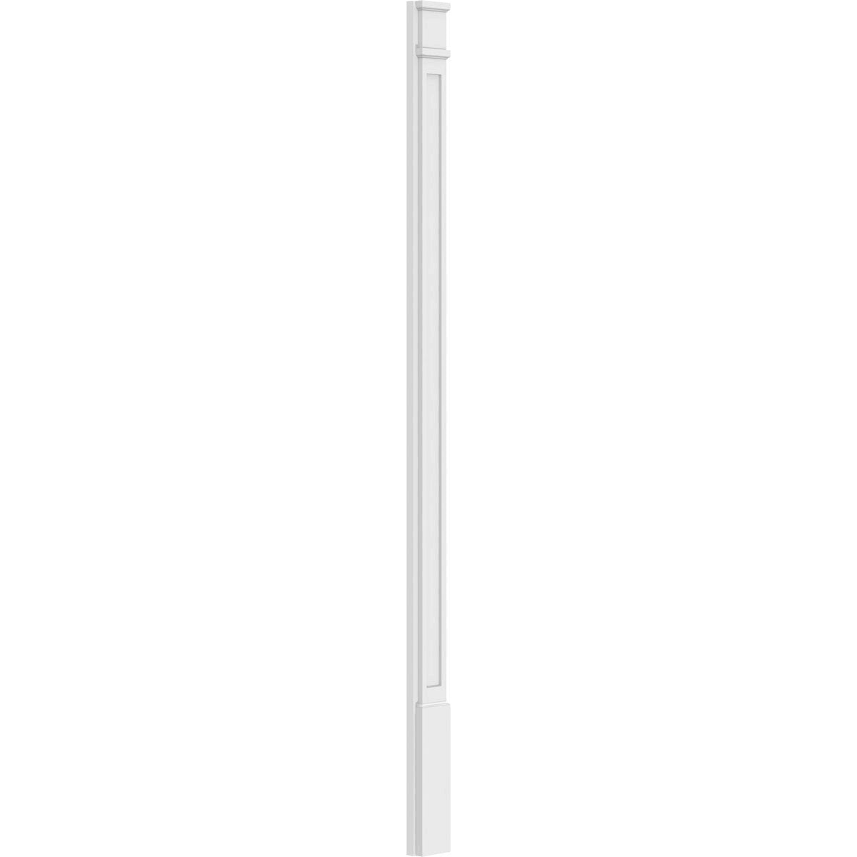 8x22W x 108x22H x 2x22P Flat Panel PVC Pilaster with Decorative Capital & Base (Pair) C6820