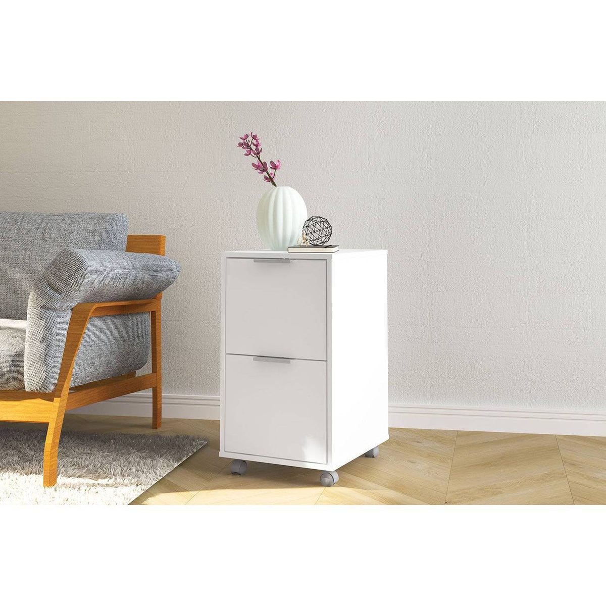 White 2 Drawer File Cabinet E77376