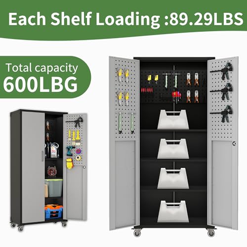 Metal Garage Storage Cabinet with Wheels D5547