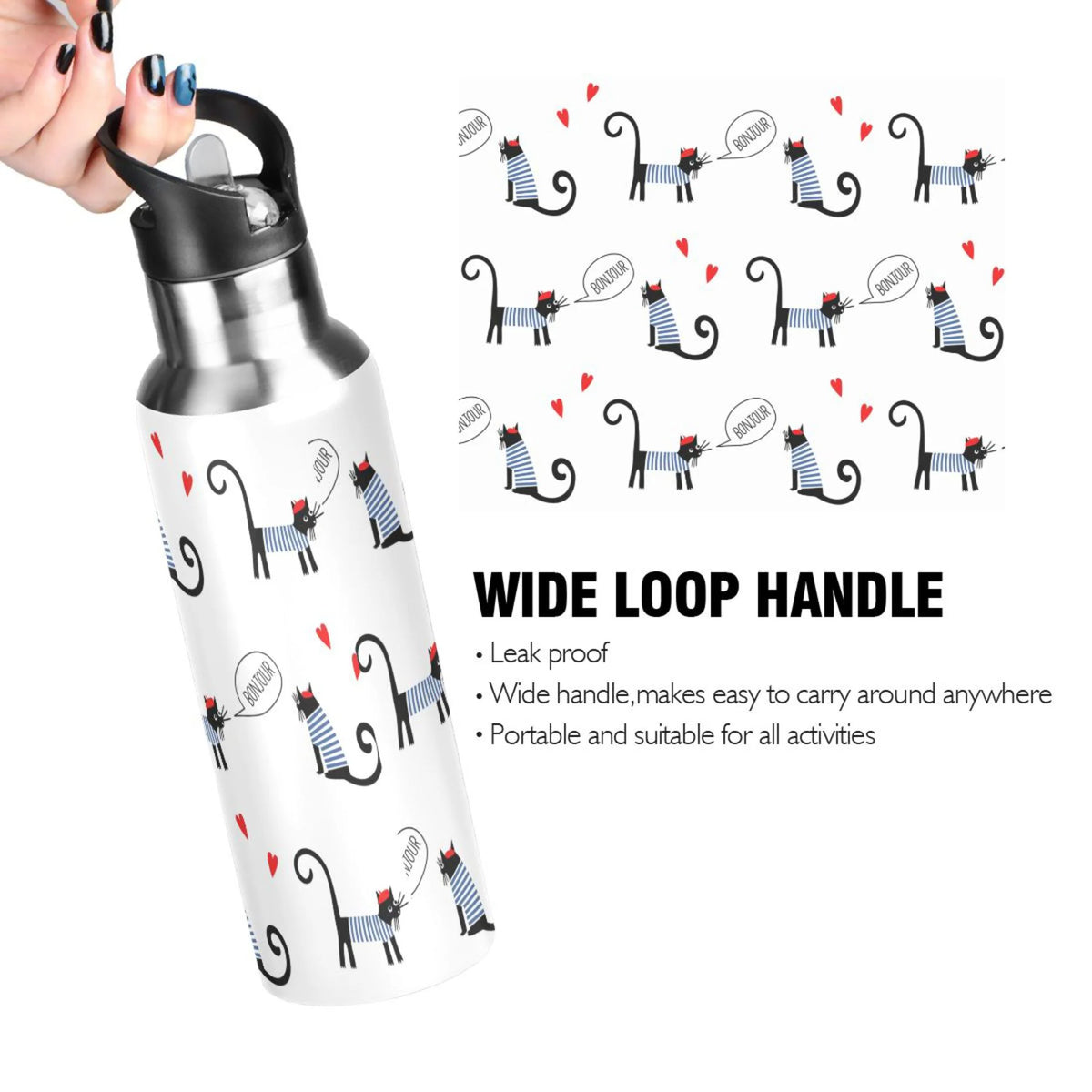 Stainless Steel Insulated Water Bottle with Straw Lid Q4790