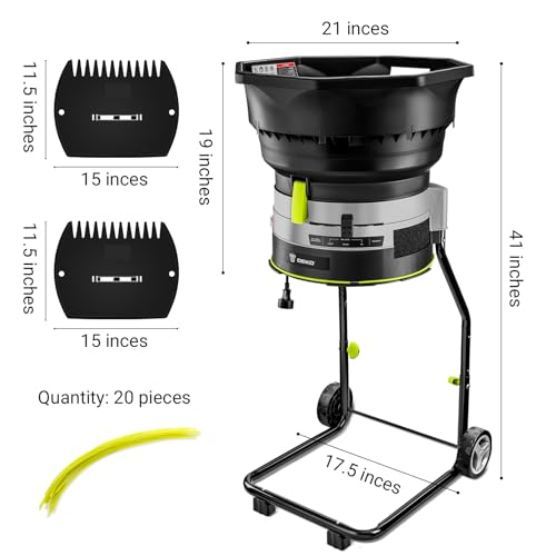 13-Amp Electric Leaf Mulcher Shredder with 20 Cutting Lines T839