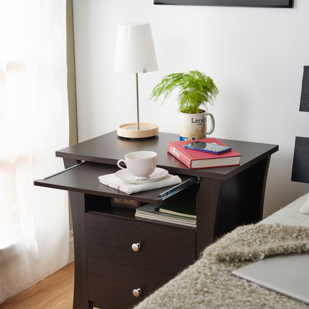 Modern Espresso 2-Drawer Nightstand J557926
