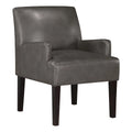 Pewter Faux Leather Guest Chair D3950