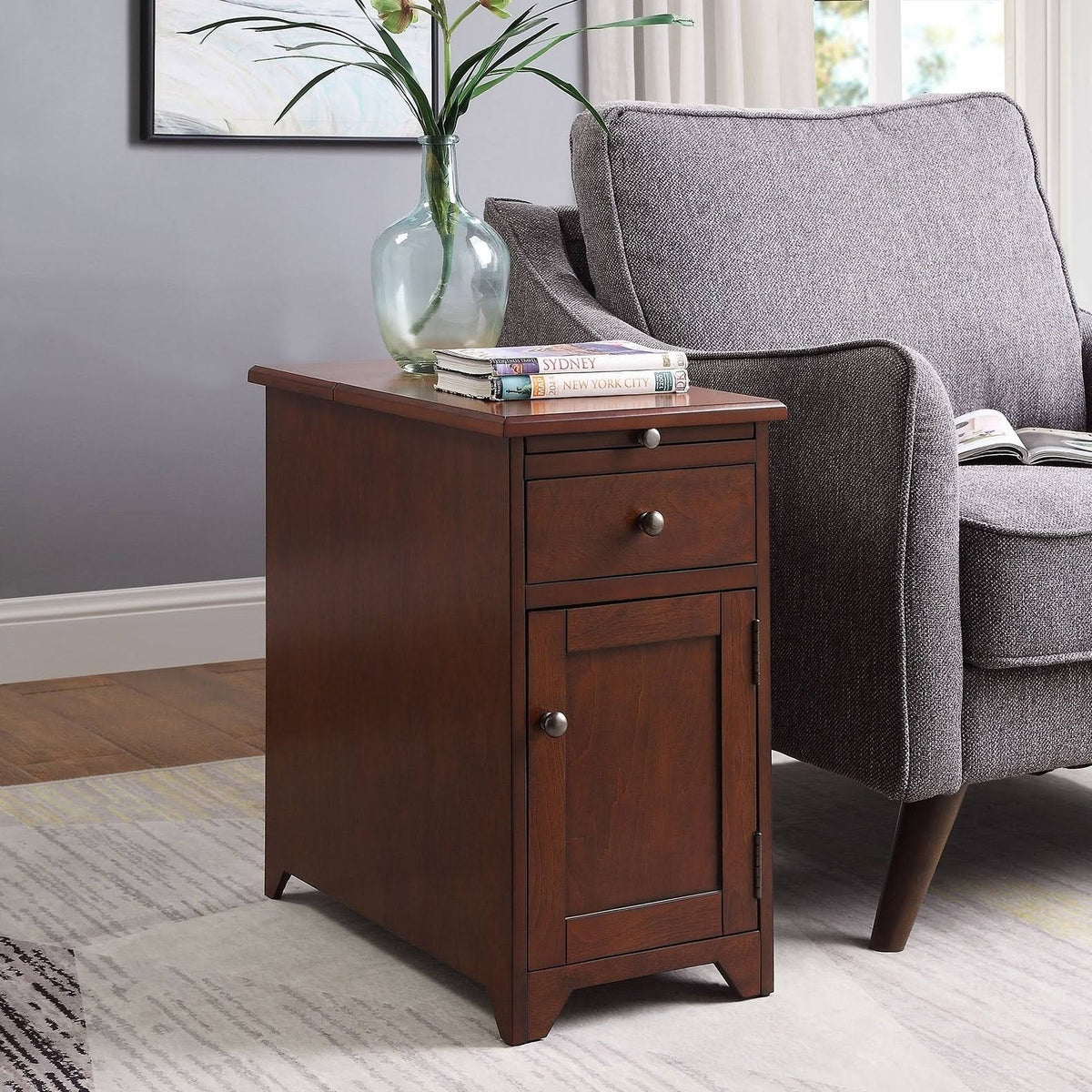 1-drawer 1-door Side Table with USB Charger L376773