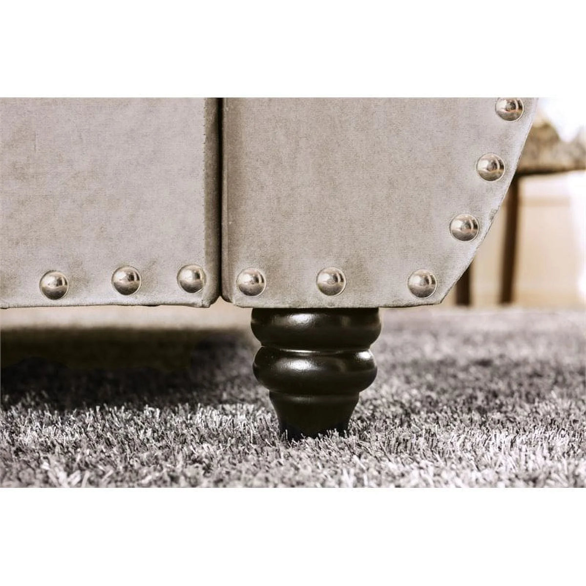 Gray Fabric Queen Sleigh Bed N322862