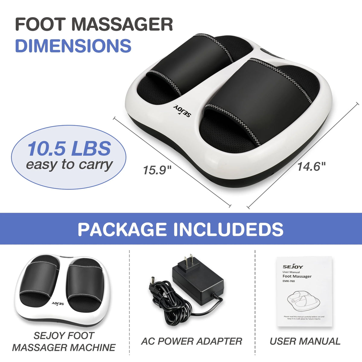 Shiatsu Foot Massager with Heat & Air Compression H90150