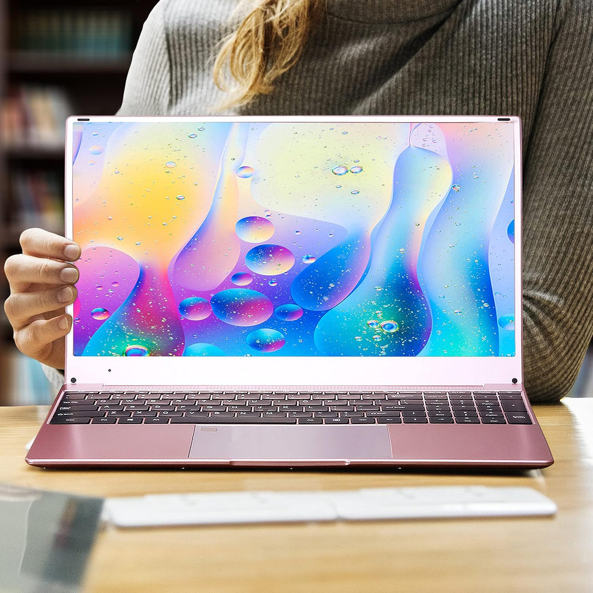 15.6 Inch FHD Luminous Keyboard Laptop 12G RAM 256GB SSD Rose Gold A86655